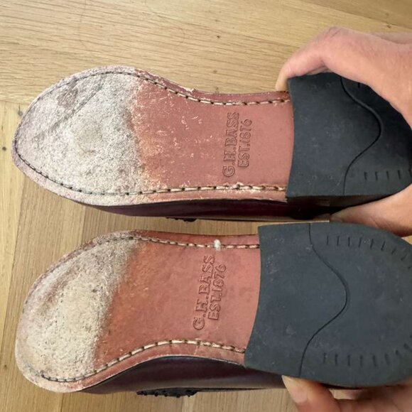 GH Bass Weejuns – Burgundy Leather Loafers (Size 6) - Picture 3 of 4
